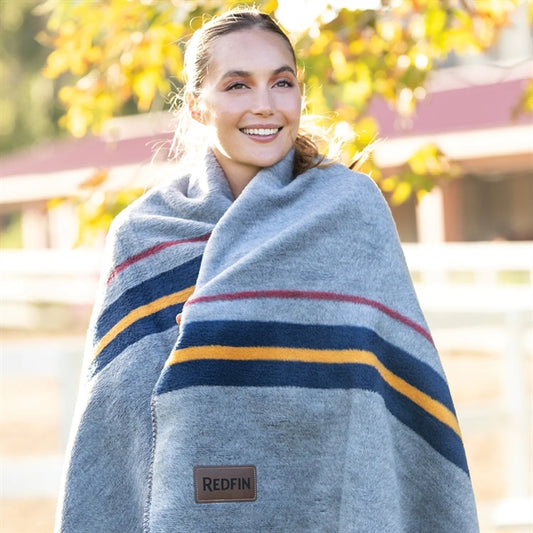 Oversized Recycled Cotton Chalet Stripe Blanket