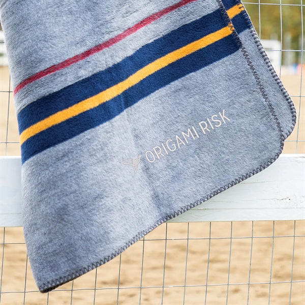 Oversized Recycled Cotton Chalet Stripe Blanket