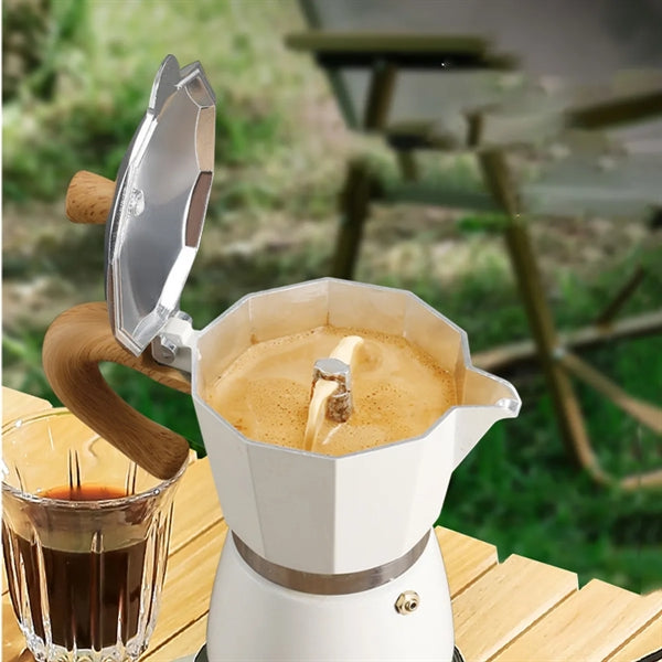 Wooden Handle Espresso Maker Moka Pot