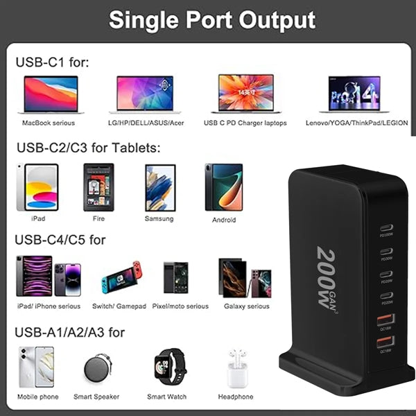 6-Port Charging Station