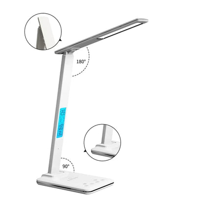 Foldable Smart Wireless Charging Table Lamp with Clock Alarm