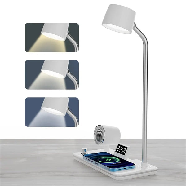 Smart Wireless Charging Desk Lamp with Bluetooth Speaker Clo
