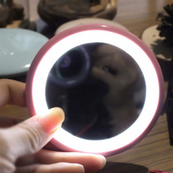 Round Pocket Cute Compact Led Makeup Mirror