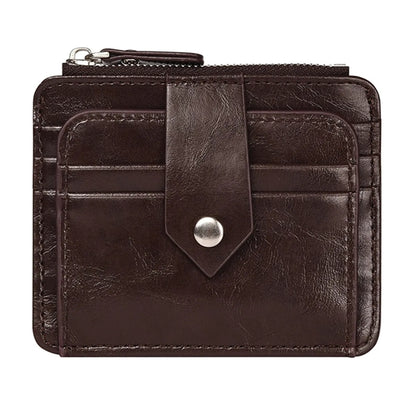 Anti-degaussing Zipper Button PU Card Holder