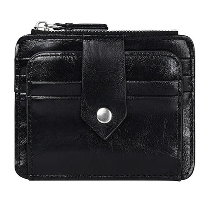 Anti-degaussing Zipper Button PU Card Holder