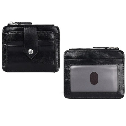 Anti-degaussing Zipper Button PU Card Holder