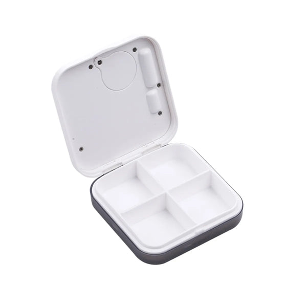 Square 4 Compartment Pill Box Timer