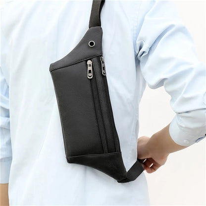 PU Earphone Hole Fanny Pack