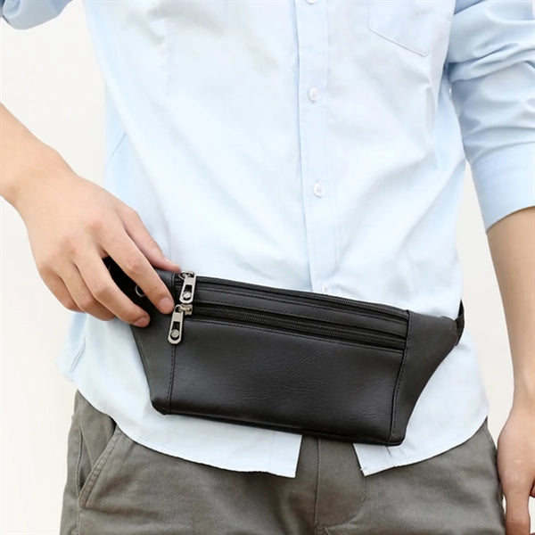 PU Earphone Hole Fanny Pack