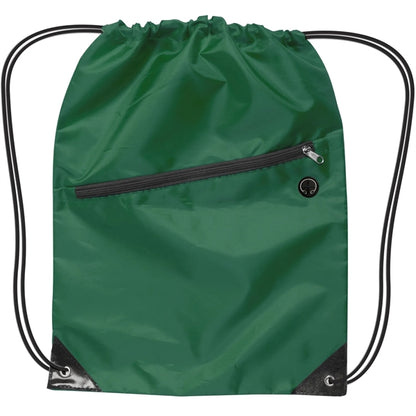 Drawstring Sports Backpack With Zipper