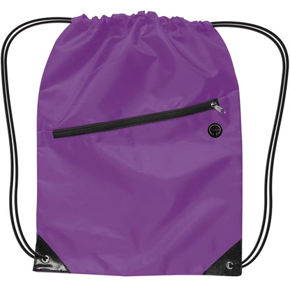 Drawstring Sports Backpack With Zipper