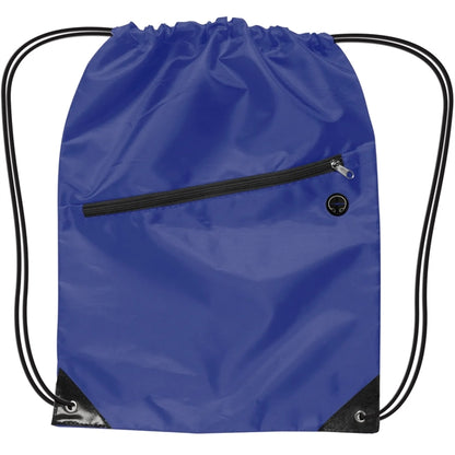 Drawstring Sports Backpack With Zipper