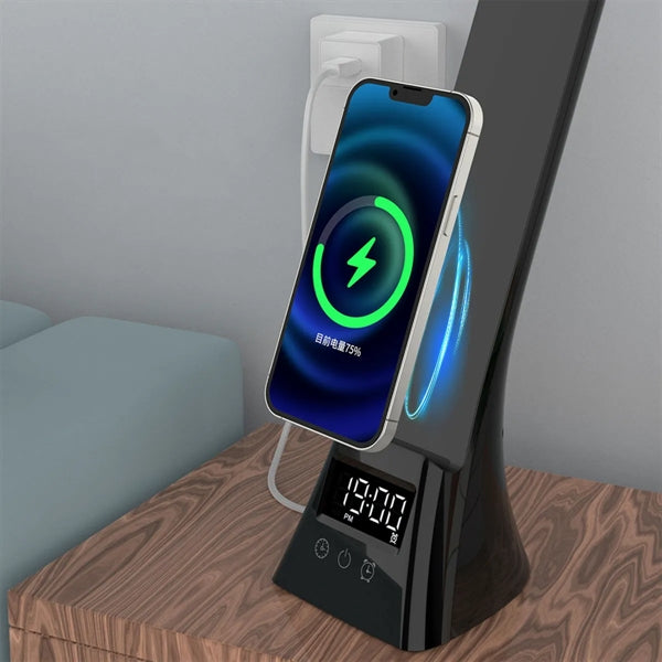 Foldable Smart LED Desk Lamp with Wireless Charger Digital C