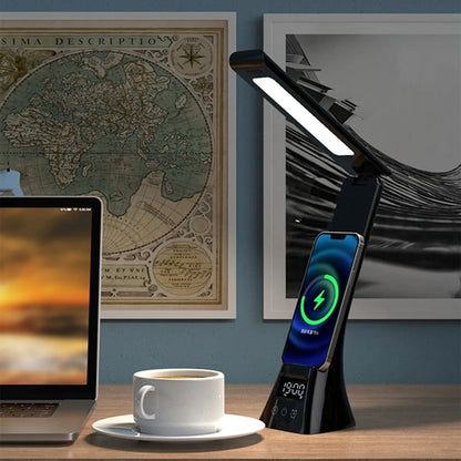 Foldable Smart LED Desk Lamp with Wireless Charger Digital C