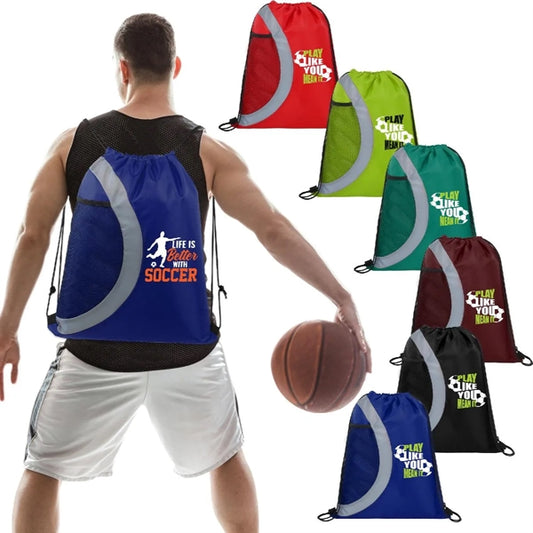 ARCHES DRAWSTRING BACKPACK WITH MESH POCKET