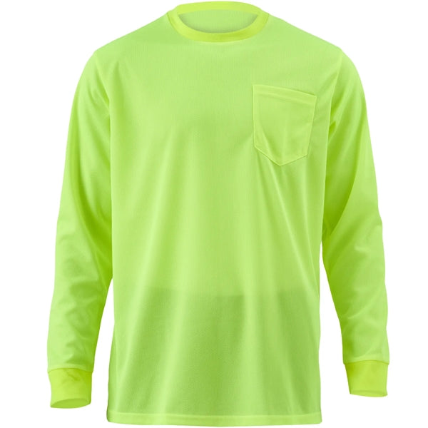 High Viz Non-ANSI Safety Long Sleeve Tee Shirt W/ Pocket