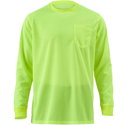 High Viz Non-ANSI Safety Long Sleeve Tee Shirt W/ Pocket