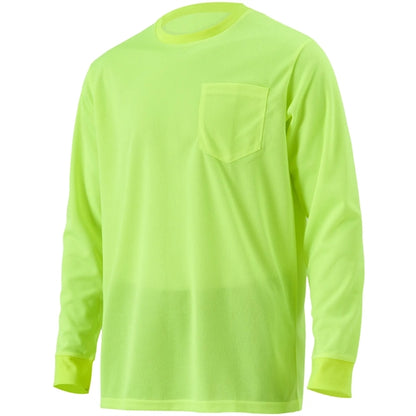 High Viz Non-ANSI Safety Long Sleeve Tee Shirt W/ Pocket