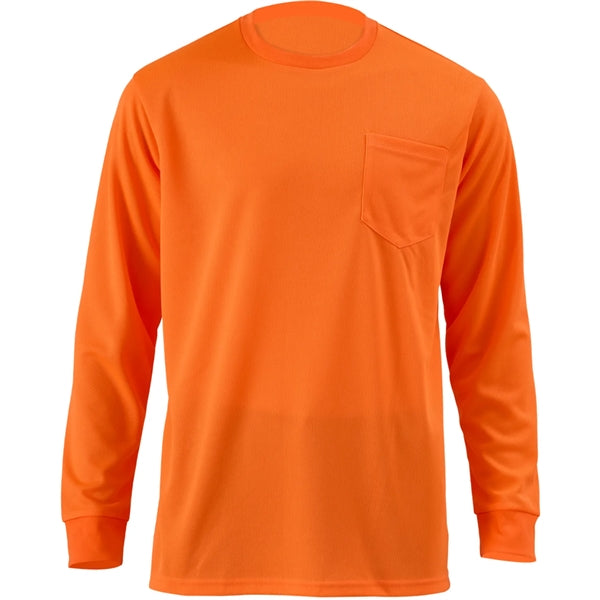 High Viz Non-ANSI Safety Long Sleeve Tee Shirt W/ Pocket