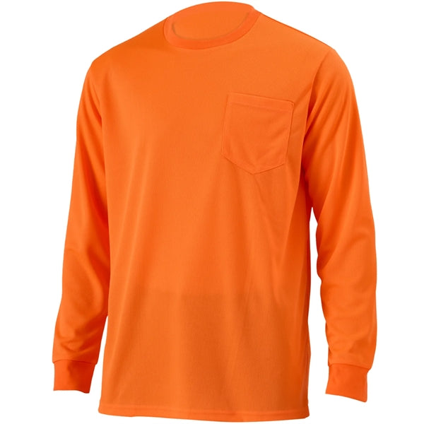 High Viz Non-ANSI Safety Long Sleeve Tee Shirt W/ Pocket