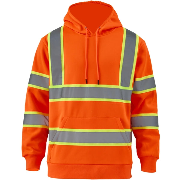 Hi Viz Class 3 Two Tone Reflective Tape Safety Hoodie