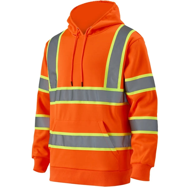 Hi Viz Class 3 Two Tone Reflective Tape Safety Hoodie