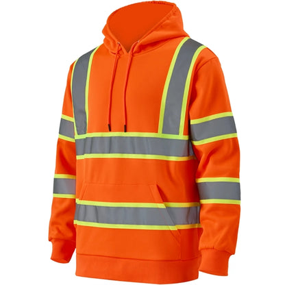 Hi Viz Class 3 Two Tone Reflective Tape Safety Hoodie