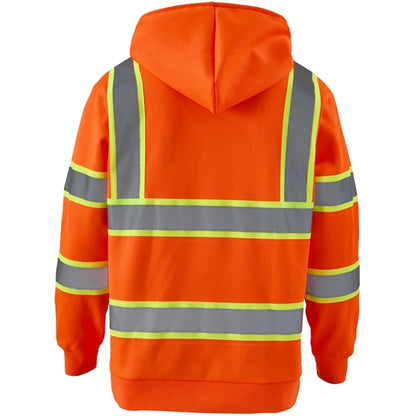 Hi Viz Class 3 Two Tone Reflective Tape Safety Hoodie