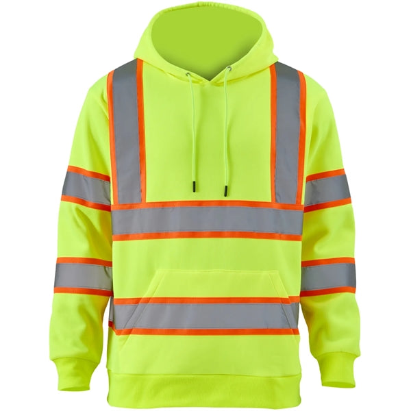Hi Viz Class 3 Two Tone Reflective Tape Safety Hoodie