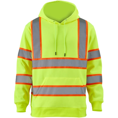 Hi Viz Class 3 Two Tone Reflective Tape Safety Hoodie