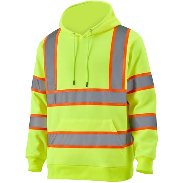 Hi Viz Class 3 Two Tone Reflective Tape Safety Hoodie