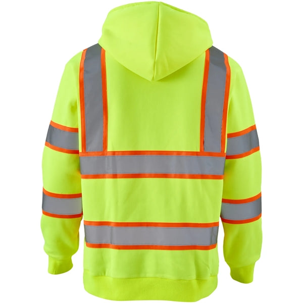 Hi Viz Class 3 Two Tone Reflective Tape Safety Hoodie