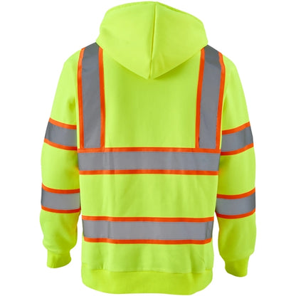 Hi Viz Class 3 Two Tone Reflective Tape Safety Hoodie