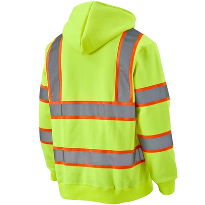Hi Viz Class 3 Two Tone Reflective Tape Safety Hoodie