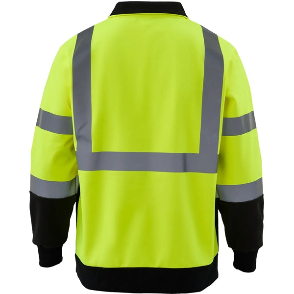 Hi Viz Class 3 Reflective Tape Safety Quarter Zip w/ Pocket