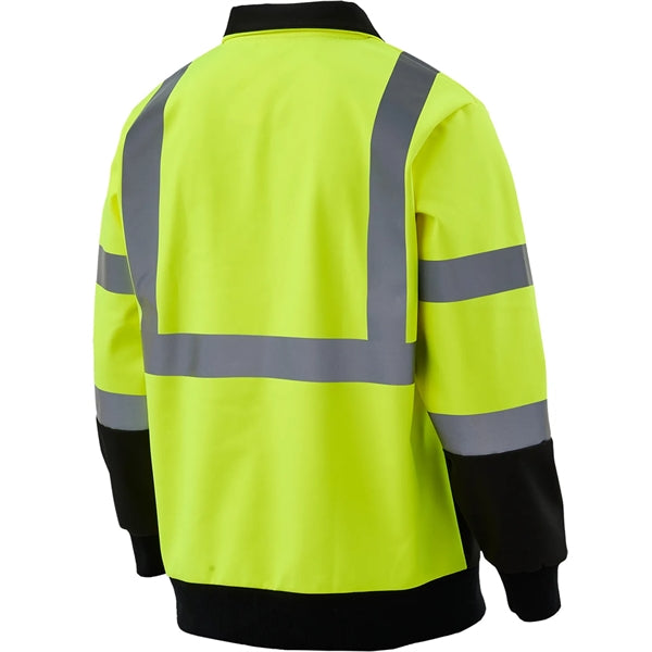 Hi Viz Class 3 Reflective Tape Safety Quarter Zip w/ Pocket