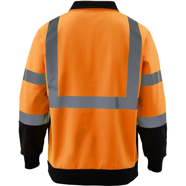 Hi Viz Class 3 Reflective Tape Safety Quarter Zip w/ Pocket