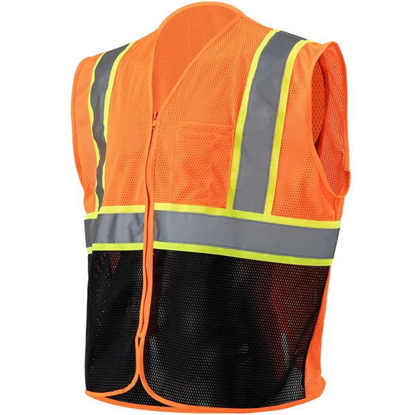 Hi Viz Class 2 Reflective Tape Safety Zipper Vest w/ Pocket