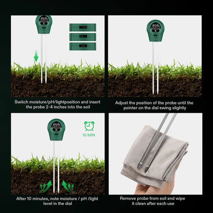 3-in-1 Soil Moisture/Light/pH Meter
