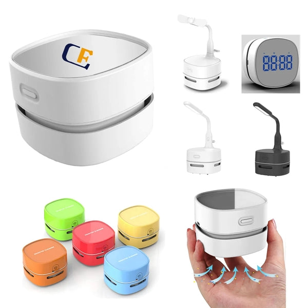 Desktop Vacuum Cleaner with Lamp Wirleess charging Fan Alarm