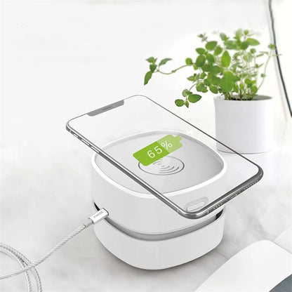 Desktop Vacuum Cleaner with Lamp Wirleess charging Fan Alarm