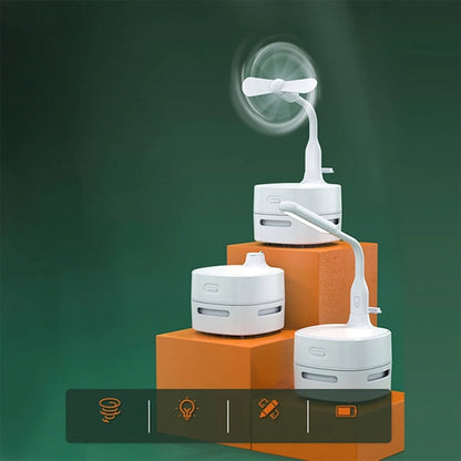 Desktop Vacuum Cleaner with Lamp Wirleess charging Fan Alarm
