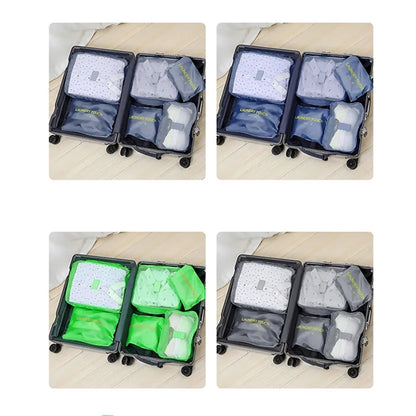 6 Piece Travel Clothing Packing Cube Storage Bag Set