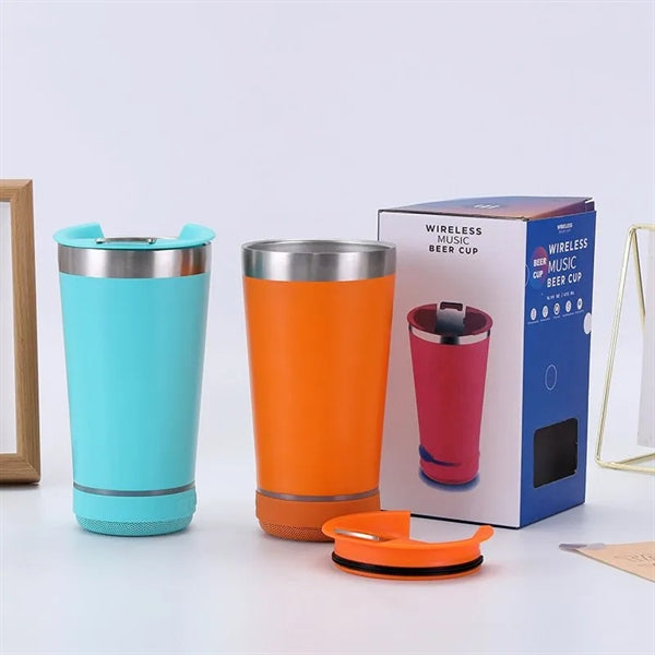 Double Wall Wireless Music Beer Cup with Opener 17oz