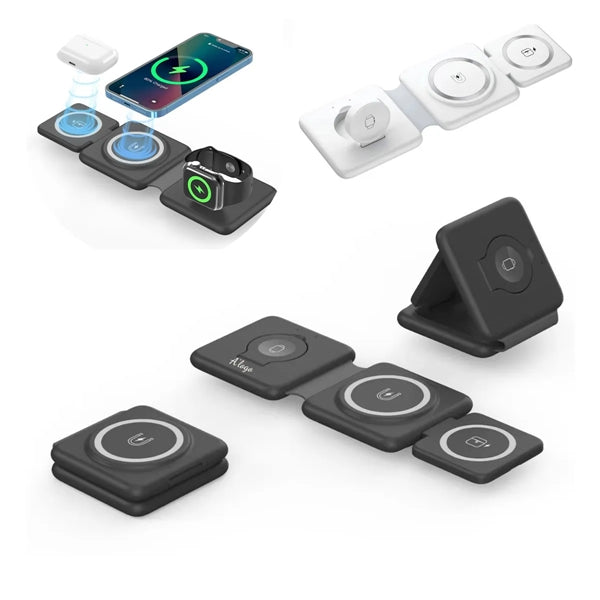 Magnetic Foldable 3 in 1 Wireless Charging Station