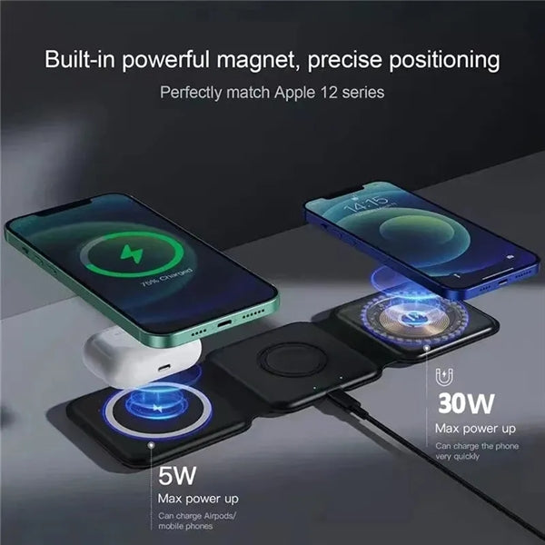 Magnetic Foldable 3 in 1 Wireless Charging Station