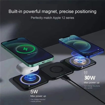 Magnetic Foldable 3 in 1 Wireless Charging Station