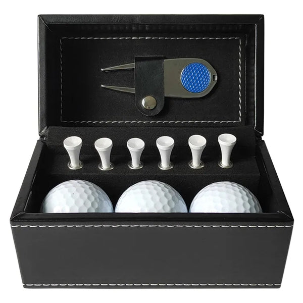 Golf Ball Set With Leather Box