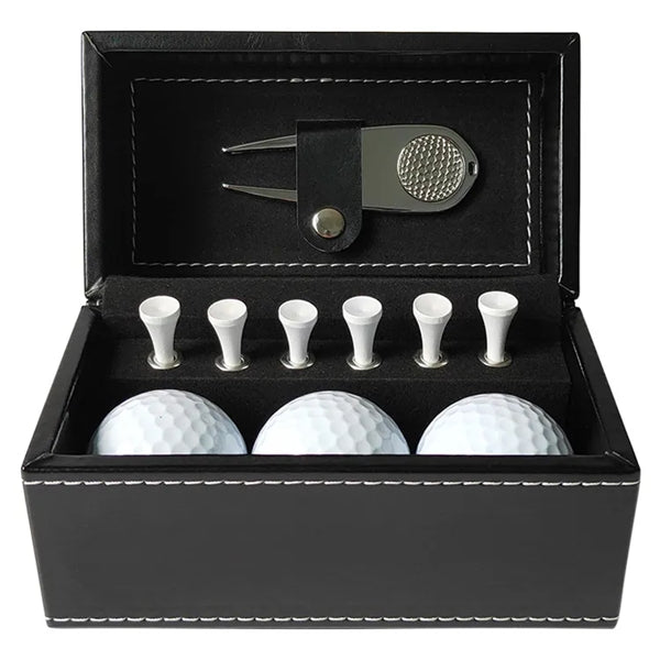 Golf Ball Set With Leather Box
