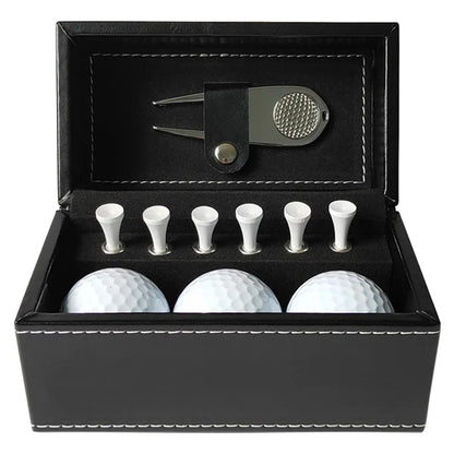 Golf Ball Set With Leather Box